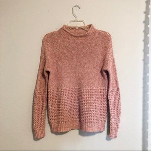 American Eagle Outfitters Pink Waffle Knit Mock Neck Sweater Size Extra Small XS